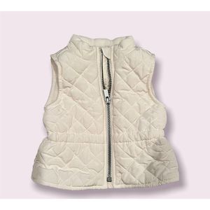 Old Navy Cream Lined Zipper Vest- Size 3-6 months